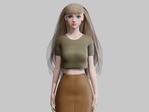 Cute cool woman V30300 Modèle 3D