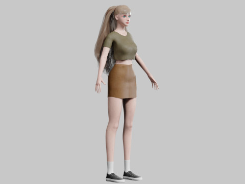 Cute cool woman V30300 3D मॉडल