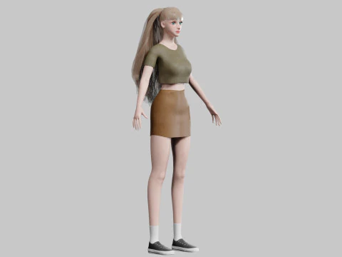 Cute cool woman V30300 3D Model