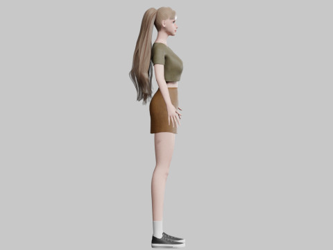 Cute cool woman V30300 3D मॉडल