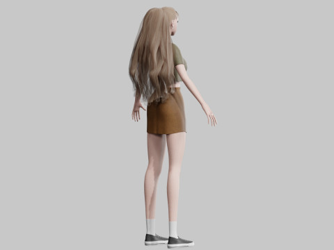 Cute cool woman V30300 3D मॉडल