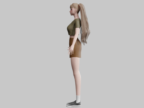 Cute cool woman V30300 3D मॉडल