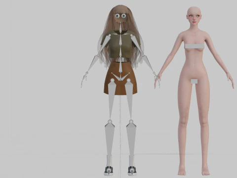 Cute cool woman V30300 3D Model
