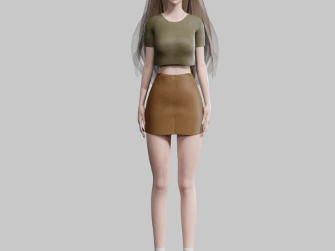 Cute cool woman V30300 3D Model