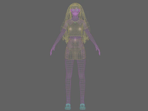 Cute cool woman V30300 3D Model