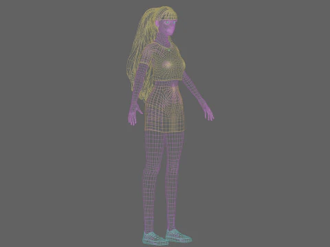 Cute cool woman V30300 3D Model
