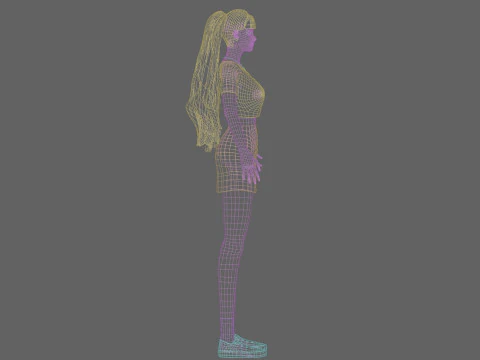 Cute cool woman V30300 3D Model