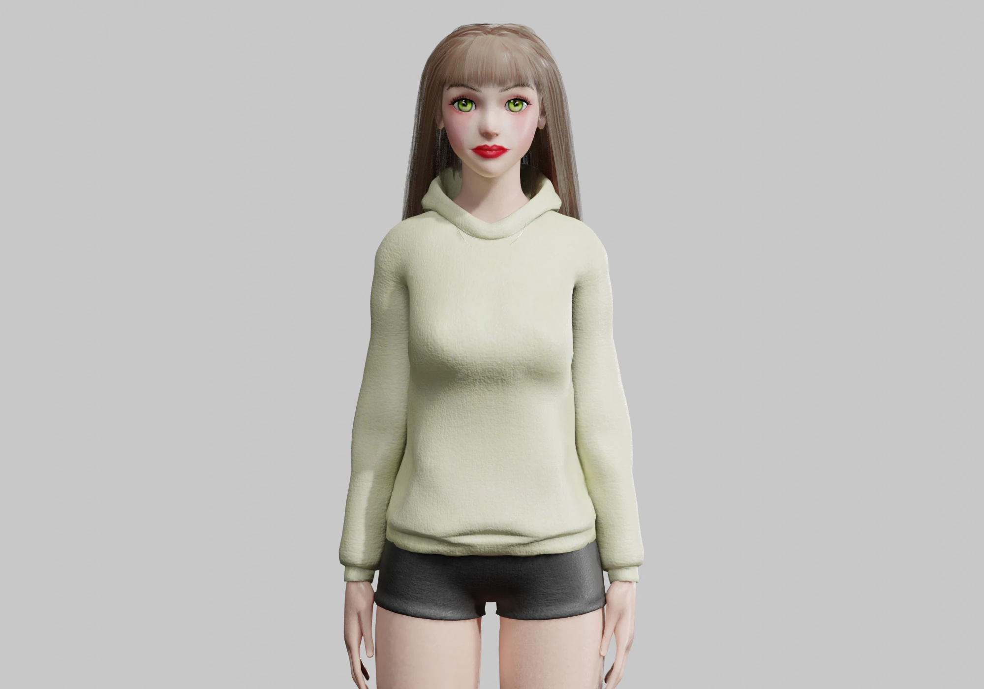 Cute pretty Woman V35728 3D Model .c4d .max .obj .3ds .fbx .stl .blend 