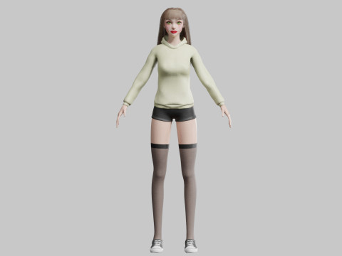 Cute pretty Woman V35728 3D Model