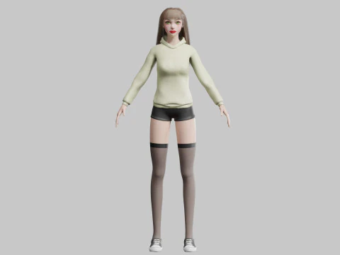 Cute pretty Woman V35728 3D Model
