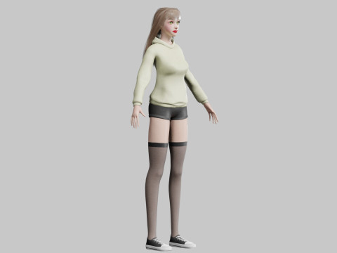 Cute pretty Woman V35728 3D Model