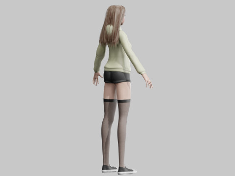 Cute pretty Woman V35728 3D Model