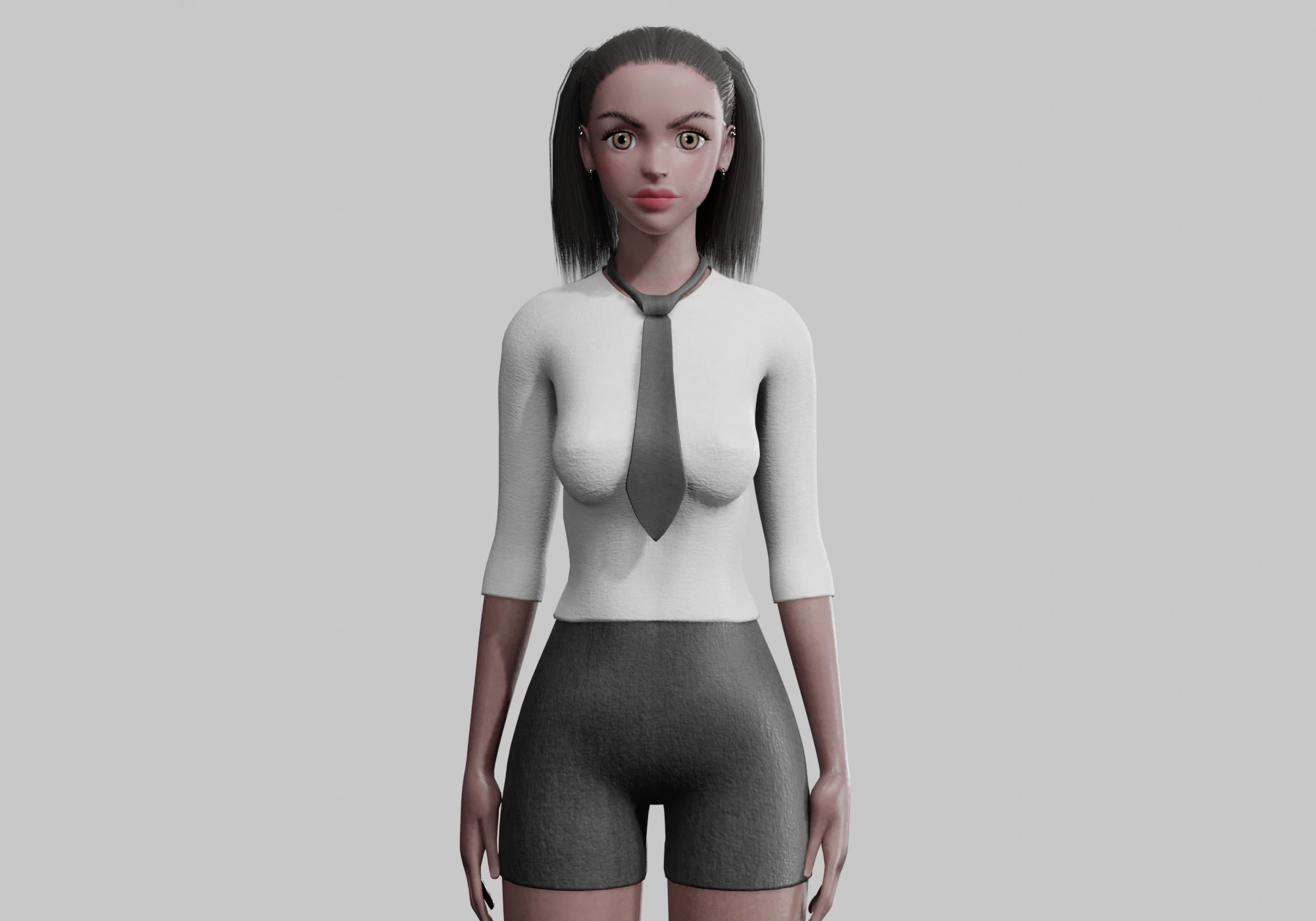 Cute stylized woman V23482 3D Model .c4d .max .obj .3ds .fbx .stl .blend 