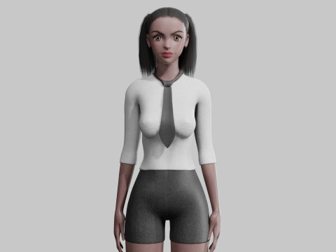 Cute stylized woman V23482 Modelo 3D