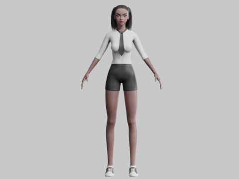 Cute stylized woman V23482 3D 模型