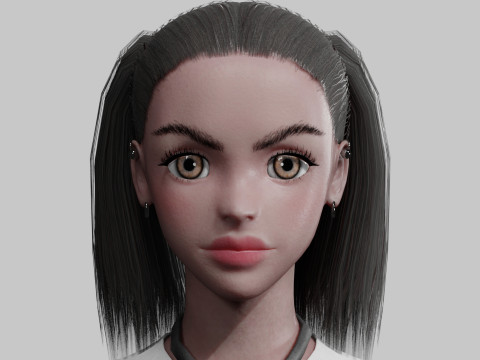 Cute stylized woman V23482 3D 模型