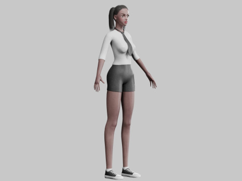 Cute stylized woman V23482 3D 模型