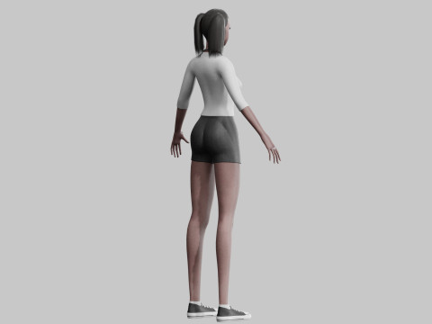 Cute stylized woman V23482 3D 模型