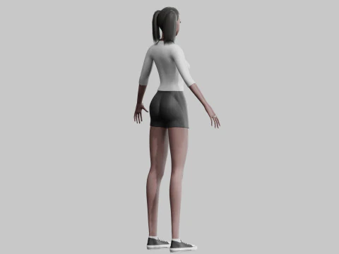 Cute stylized woman V23482 3D Model