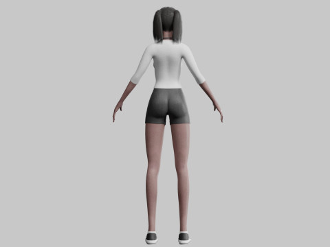 Cute stylized woman V23482 3D 模型