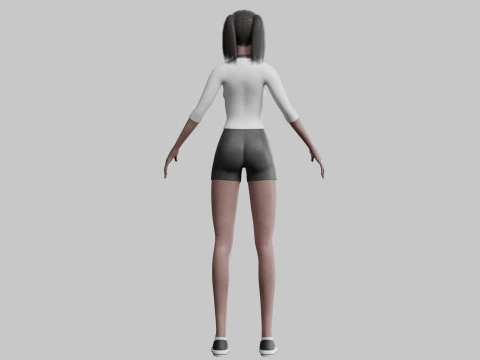 Cute stylized woman V23482 3D Model
