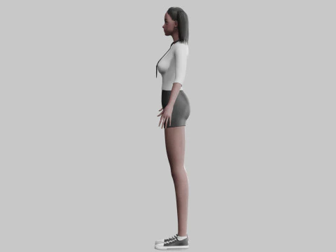 Cute stylized woman V23482 3D Model