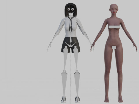Cute stylized woman V23482 3D 模型