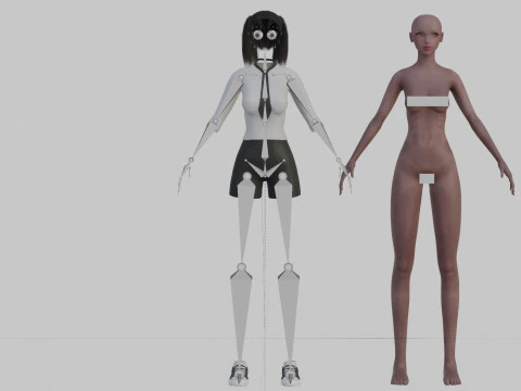 Cute stylized woman V23482 3D Model