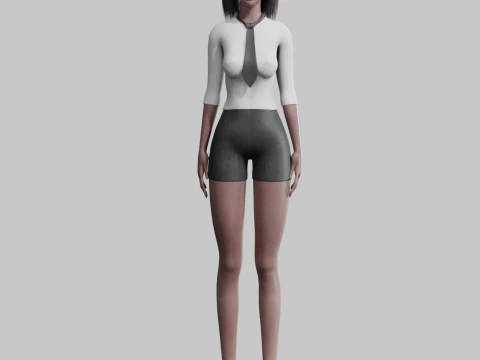 Cute stylized woman V23482 3D Model