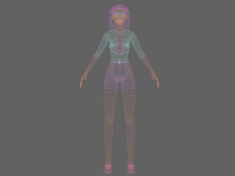 Cute stylized woman V23482 3D 模型