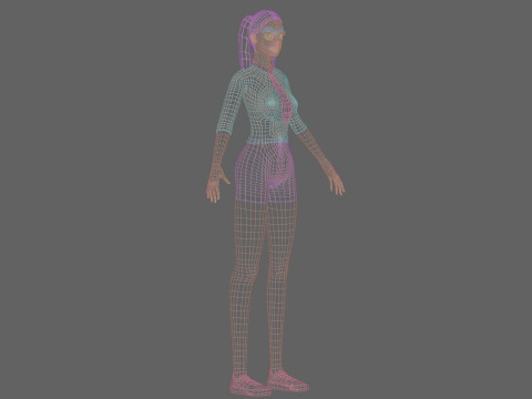 Cute stylized woman V23482 3D 模型