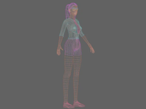Cute stylized woman V23482 3D Model