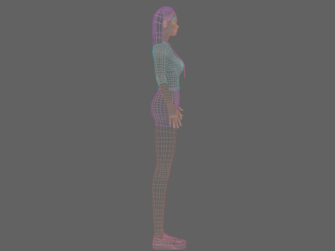 Cute stylized woman V23482 3D 模型
