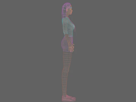Cute stylized woman V23482 3D Model