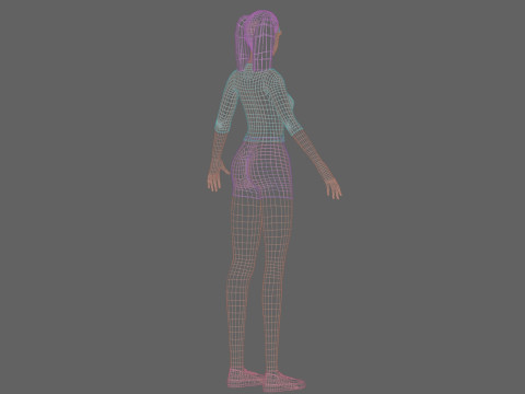Cute stylized woman V23482 3D 模型