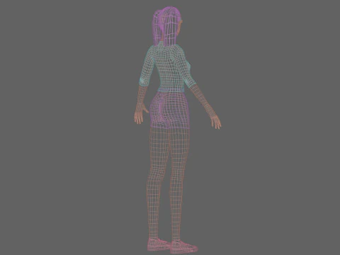 Cute stylized woman V23482 3D Model