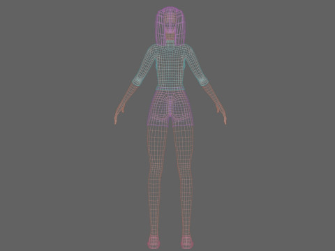 Cute stylized woman V23482 3D 模型