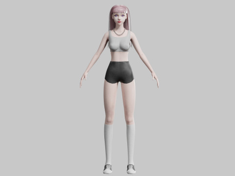 Cute teen woman V29724 3D Model