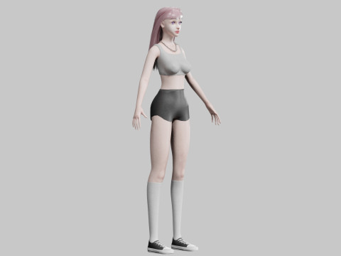 Cute teen woman V29724 3D Model