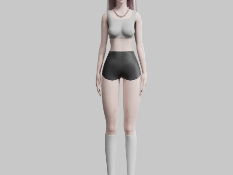 Cute teen woman V29724 3D Model