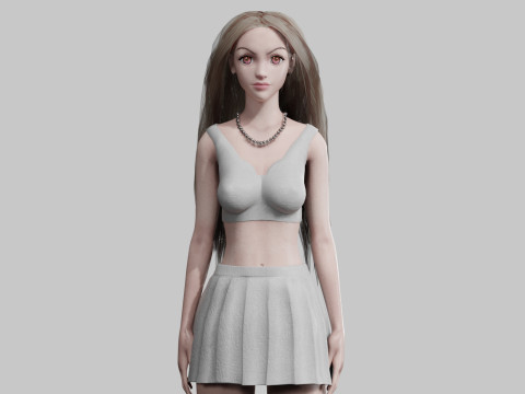Cute Young Woman V34158 3Dモデル