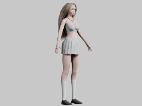 Cute Young Woman V34158 3D Model