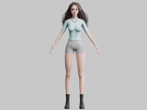 Pretty Basic Woman V36844 3D-Modell