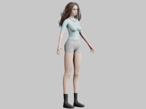 Pretty Basic Woman V36844 3D-Modell