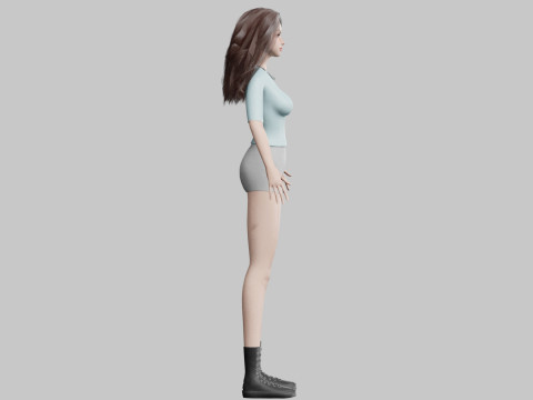 Pretty Basic Woman V36844 3D-Modell