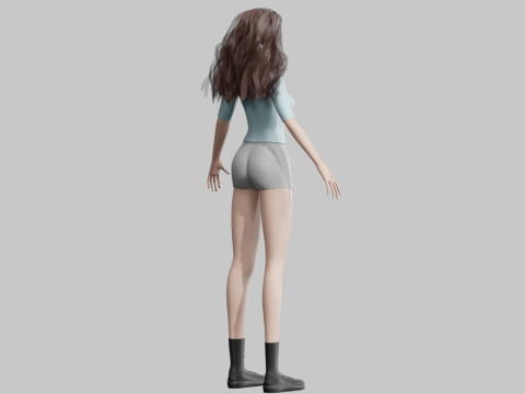 Pretty Basic Woman V36844 3D-Modell