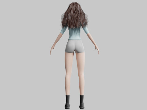 Pretty Basic Woman V36844 3D-Modell
