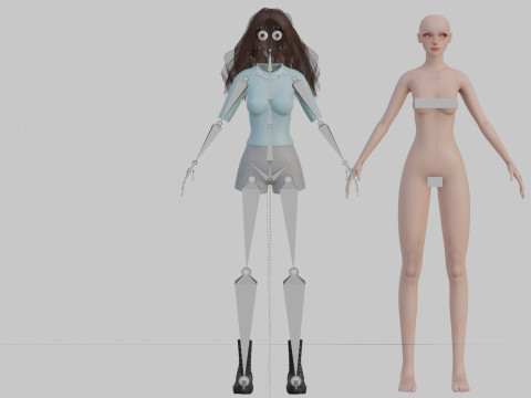 Pretty Basic Woman V36844 3D-Modell