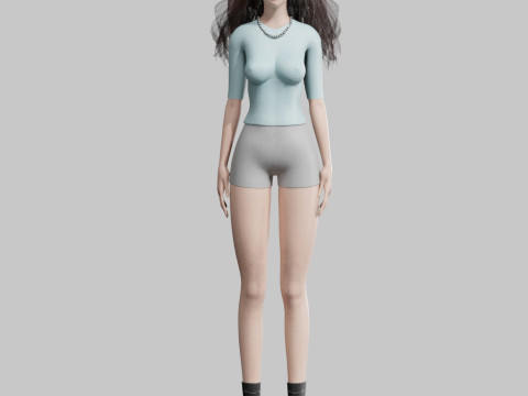 Pretty Basic Woman V36844 3D-Modell