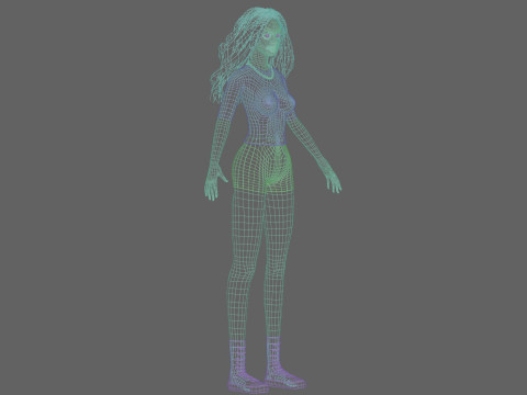 Pretty Basic Woman V36844 3D-Modell